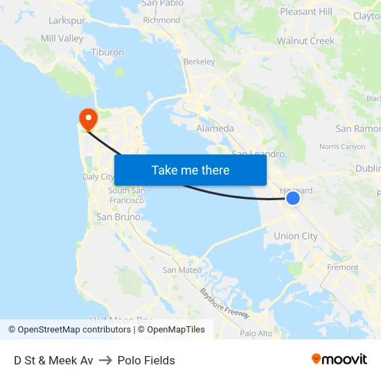 D St & Meek Av to Polo Fields map