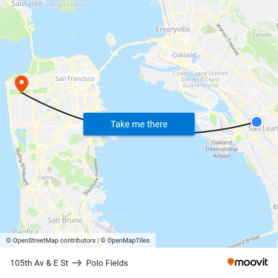 105th Av & E St to Polo Fields map
