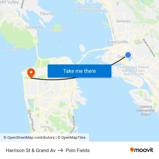 Harrison St & Grand Av to Polo Fields map