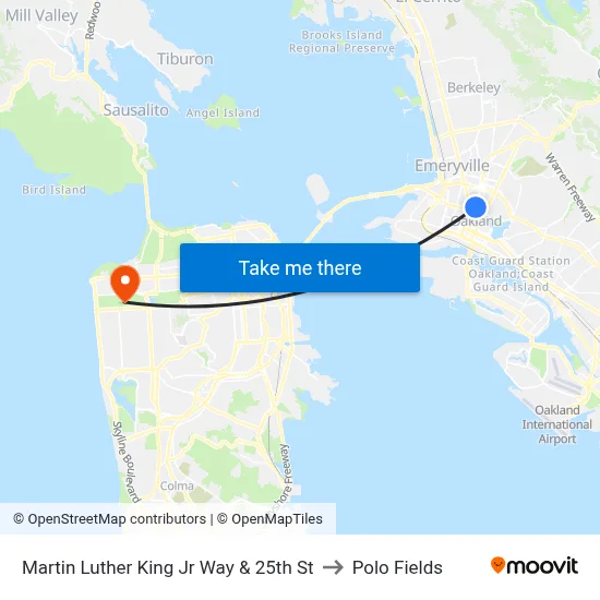 Martin Luther King Jr Way & 25th St to Polo Fields map