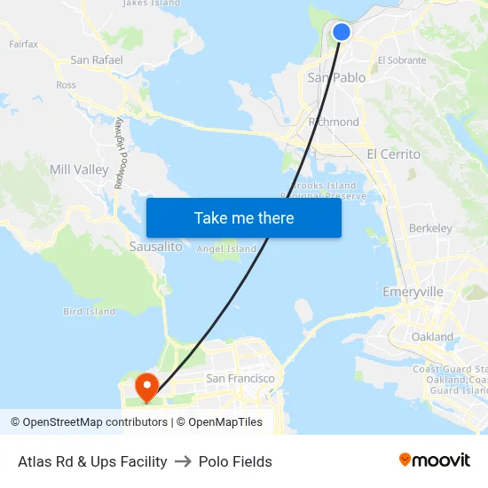 Atlas Rd & Ups Facility to Polo Fields map
