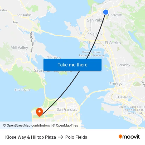 Klose Way & Hilltop Plaza to Polo Fields map