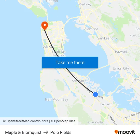 Maple & Blomquist to Polo Fields map