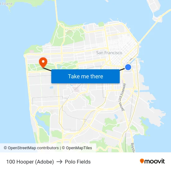 100 Hooper (Adobe) to Polo Fields map