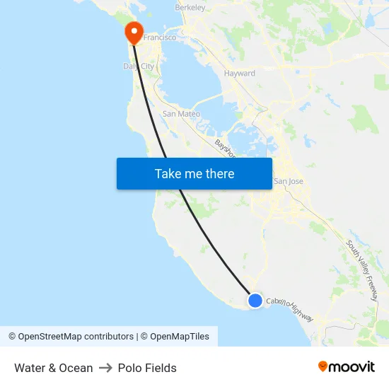 Water & Ocean to Polo Fields map