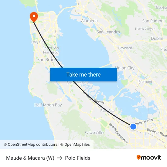 Maude & Macara (W) to Polo Fields map