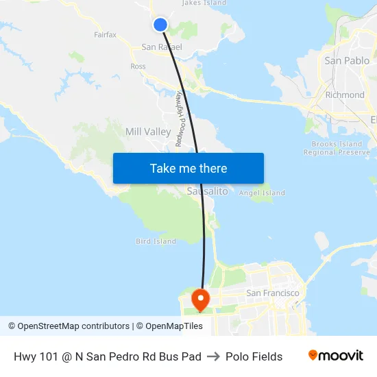 Hwy 101 @ N San Pedro Rd Bus Pad to Polo Fields map