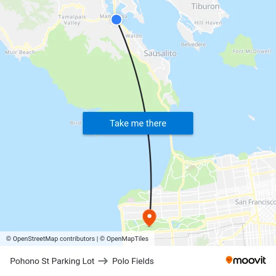Pohono St Parking Lot to Polo Fields map