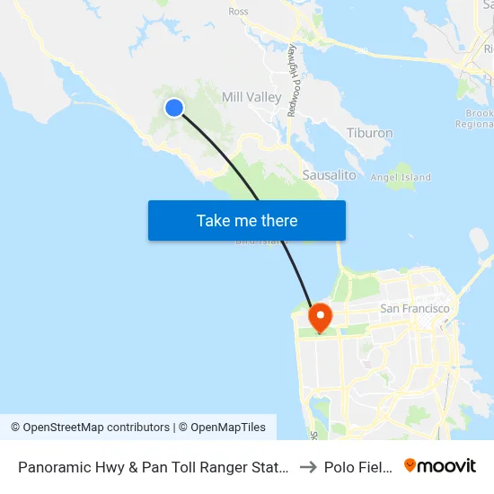 Panoramic Hwy & Pan Toll Ranger Station to Polo Fields map