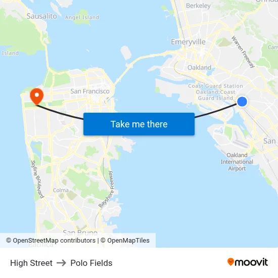 High Street to Polo Fields map