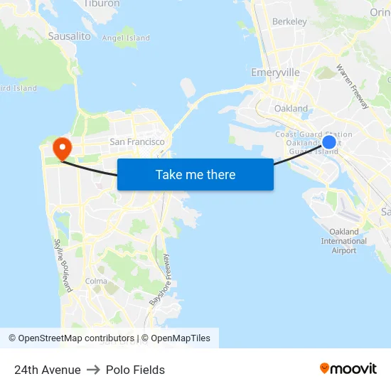 24th Avenue to Polo Fields map
