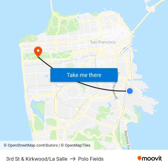3rd St & Kirkwood/La Salle to Polo Fields map