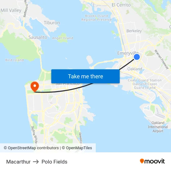 Macarthur to Polo Fields map