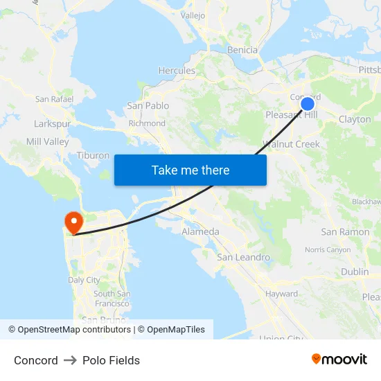 Concord to Polo Fields map
