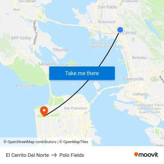 El Cerrito Del Norte to Polo Fields map