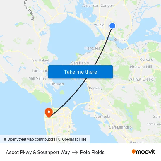 Ascot Pkwy & Southport Way to Polo Fields map