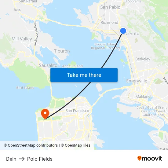 Deln to Polo Fields map