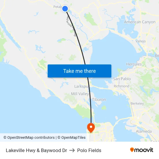 Lakeville Hwy & Baywood Dr to Polo Fields map