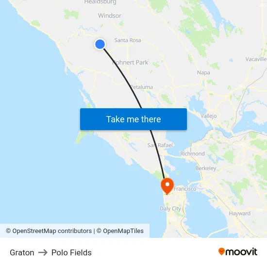 Graton to Polo Fields map