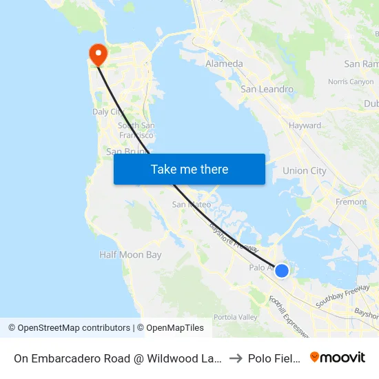 On Embarcadero Road @ Wildwood Lane to Polo Fields map