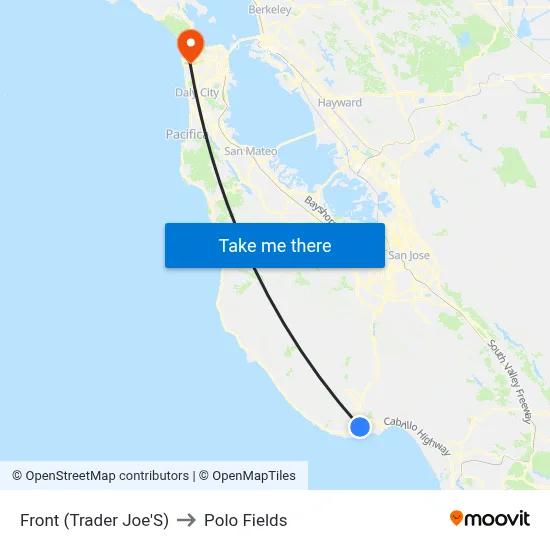 Front (Trader Joe'S) to Polo Fields map