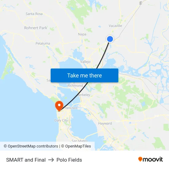 SMART and Final to Polo Fields map