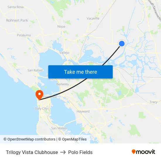 Trilogy Vista Clubhouse to Polo Fields map