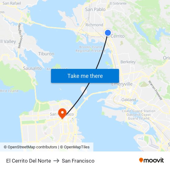 El Cerrito Del Norte to San Francisco map