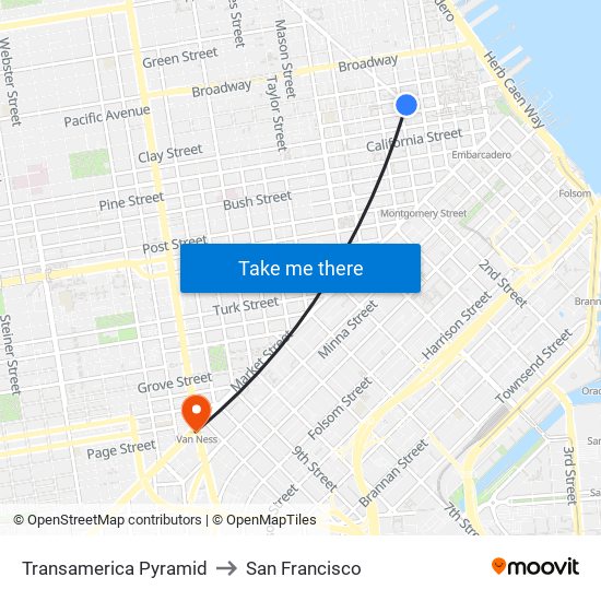 Transamerica Pyramid to San Francisco map