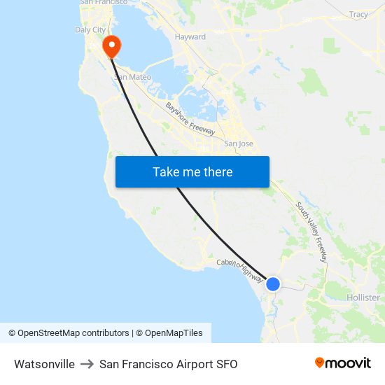 Watsonville San Francisco San Jose CA to San Francisco Airport