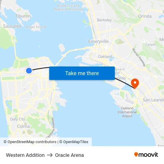 Western Addition to Oracle Arena map