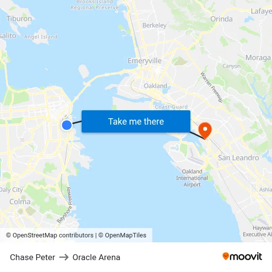 Chase Peter to Oracle Arena map