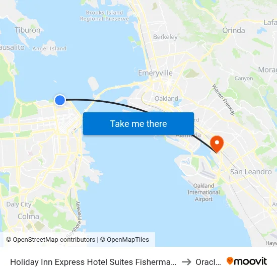 Holiday Inn Express Hotel Suites Fisherman s Wharf an IHG Hotel San Francisco to Oracle Arena map