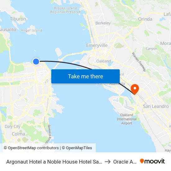 Argonaut Hotel a Noble House Hotel San Francisco to Oracle Arena map