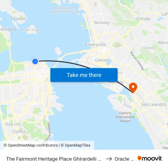 The Fairmont Heritage Place Ghirardelli Square San Francisco to Oracle Arena map