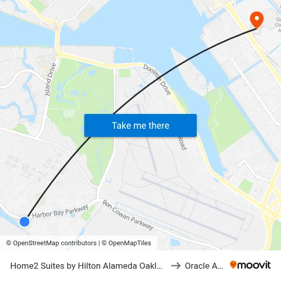 Home2 Suites by Hilton Alameda Oakland Airport to Oracle Arena map