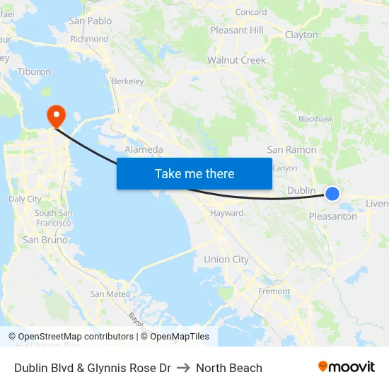 Dublin Blvd & Glynnis Rose Dr to North Beach map