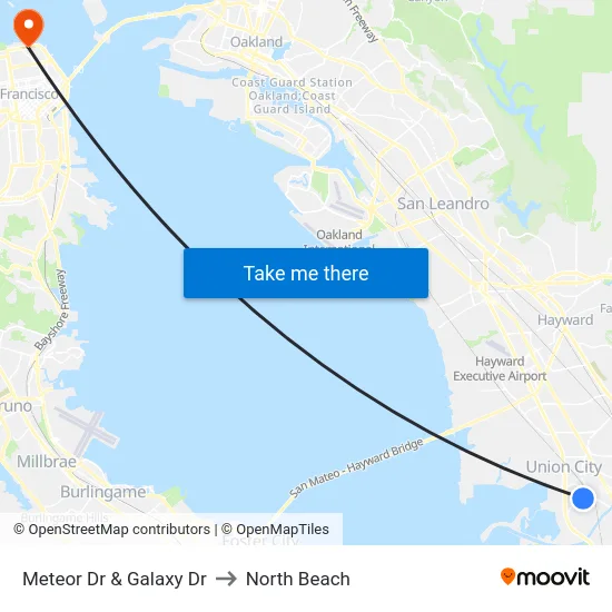 Meteor Dr & Galaxy Dr to North Beach map