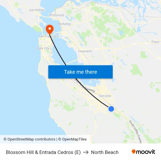 Blossom Hill & Entrada Cedros (E) to North Beach map