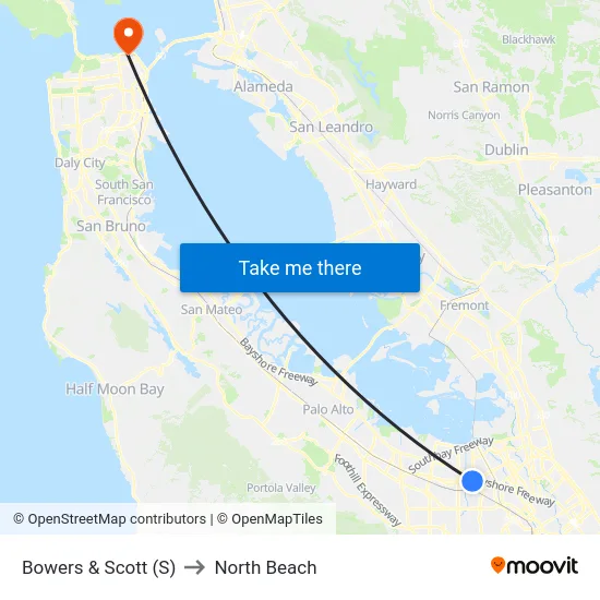 Bowers & Scott (S) to North Beach map