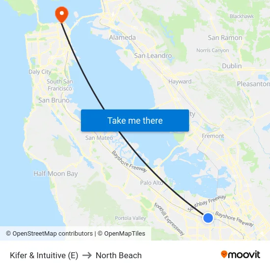 Kifer & Intuitive (E) to North Beach map