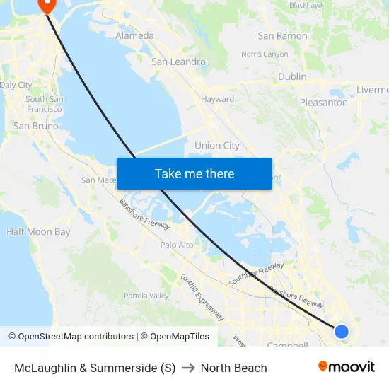 McLaughlin & Summerside (S) to North Beach map