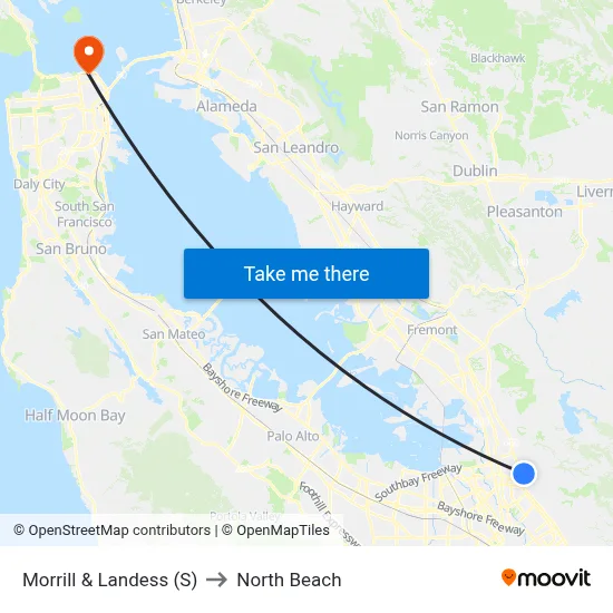 Morrill & Landess (S) to North Beach map
