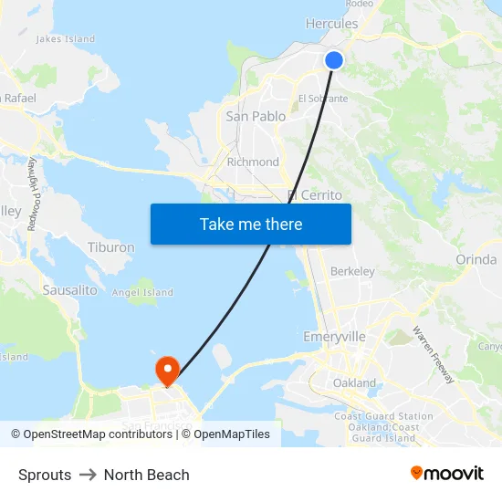 Sprouts to North Beach map