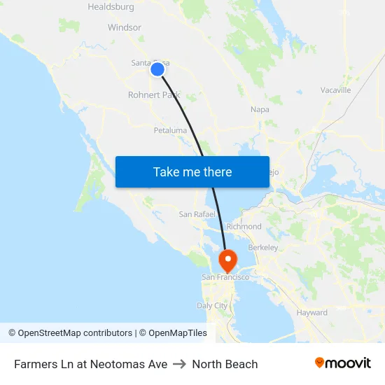 Farmers Ln at Neotomas Ave to North Beach map