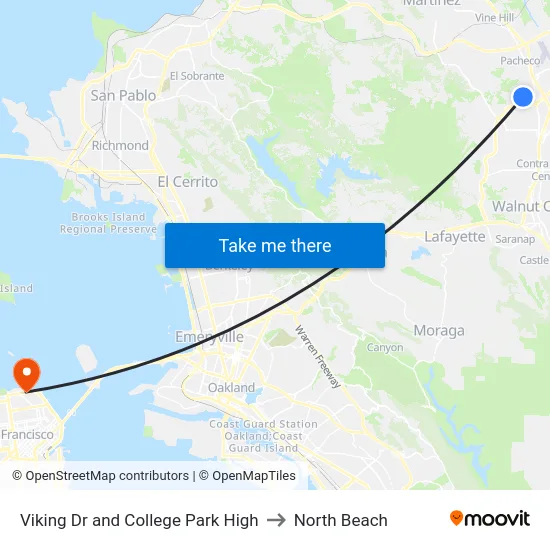 Viking Dr and College Park High to North Beach map