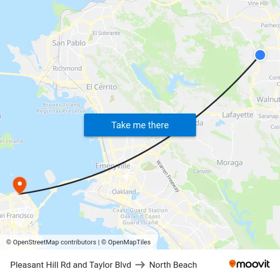 Pleasant Hill Rd and Taylor Blvd to North Beach map