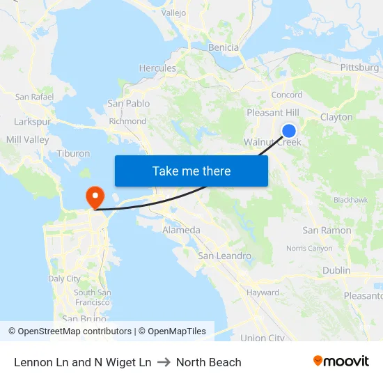 Lennon Ln and N Wiget Ln to North Beach map