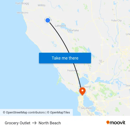 Grocery Outlet to North Beach map