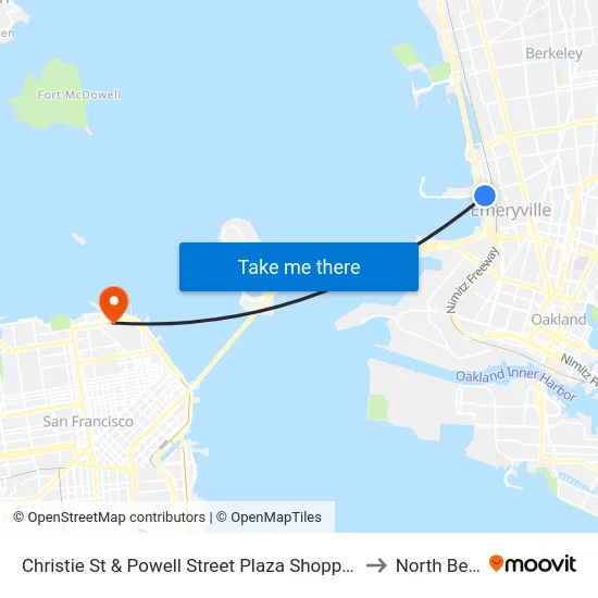 Christie St & Powell Street Plaza Shopping Center to North Beach map